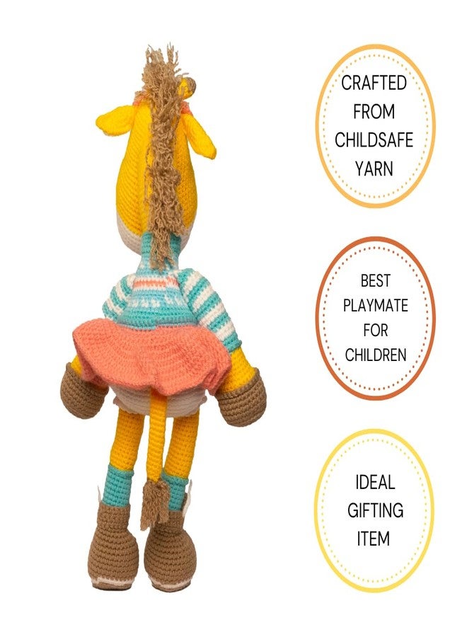 Happy Threads | Handmade Crochet Giraffe, Greta,19 inch Tall, Perfect Size to Cuddle, Stuffed Woolen Animals,Best Soft Toys for Boys & Girls, Eco-Friendly Decor and Gifting Items(BIS Certified) - Image 4